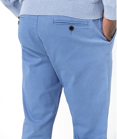 pantalon chino en coton stretch coupe slim homme bleu pantalonsE049001_2