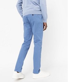 pantalon chino en coton stretch coupe slim homme bleu pantalonsE049001_3