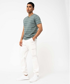 GEMO Pantalon cargo coupe Straight homme blanc chine