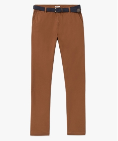 pantalon en coton homme avec ceinture tressee brunE049401_4