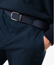 pantalon en coton homme avec ceinture tressee bleuE049701_2