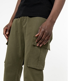 pantalon cargo en coton stretch homme vertE049801_2