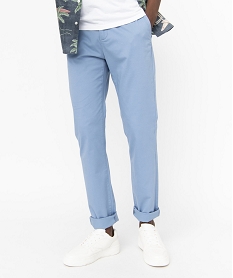 pantalon chino en coton stretch uni homme bleu vif pantalonsE050101_2