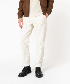 pantalon 5 poches en coton stretch homme beige pantalonsE050301_2