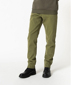 GEMO Pantalon 5 poches en coton stretch homme Vert