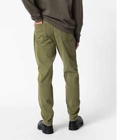 pantalon 5 poches en coton stretch homme vert pantalonsE050401_3