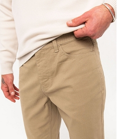 pantalon slim 5 poches en toile extensible homme beigeE050501_2