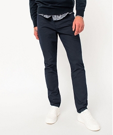 pantalon slim 5 poches en toile extensible homme bleuE050601_1
