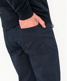 pantalon slim 5 poches en toile extensible homme bleuE050601_2