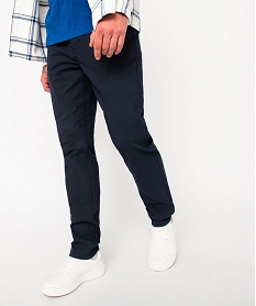 pantalon 5 poches coupe slim en toile extensible homme bleuE050801_1