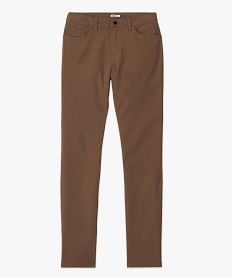 pantalon 5 poches coupe slim en toile extensible homme brunE050901_4