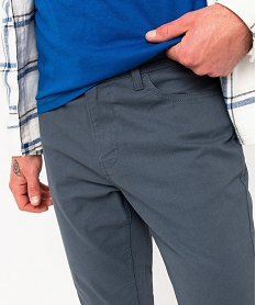 pantalon 5 poches coupe slim en toile extensible homme grisE051001_2