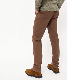 pantalon chino en coton stretch coupe slim homme brun pantalonsE051101_3