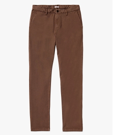 pantalon chino en coton stretch coupe slim homme brun pantalonsE051101_4