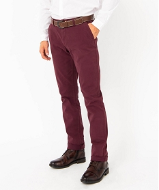 GEMO Pantalon chino en coton stretch coupe Slim homme Violet