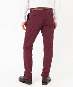 pantalon chino en coton stretch coupe slim homme violet pantalonsE051201_3