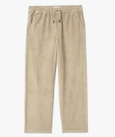 pantalon large en velours cotele avec ceinture elastique homme beigeE051401_4