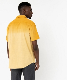 chemise a manches courtes avec col cubain homme jaune chemise manches courtesE054301_3