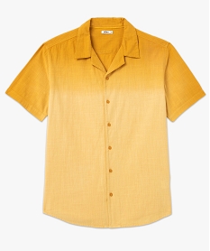 chemise a manches courtes avec col cubain homme jaune chemise manches courtesE054301_4