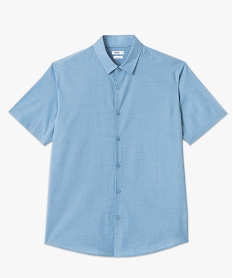 chemise a manches courtes en coton leger homme bleu chemise manches courtesE054601_4