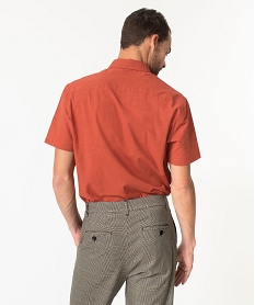 chemise a manches courtes en coton leger homme orange chemise manches courtesE054701_3