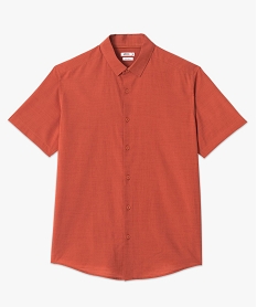 chemise a manches courtes en coton leger homme orange chemise manches courtesE054701_4