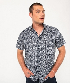 chemise droite a manches courtes imprimee homme imprime chemise manches courtesE054901_2