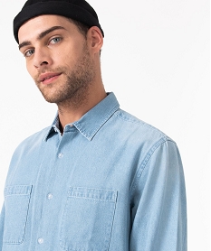 chemise en jean coupe droite homme bleuE055001_2