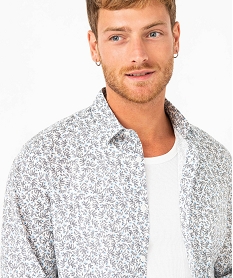 chemise manches longues coupe regular a micro-motifs homme imprime chemise manches longuesE055201_2