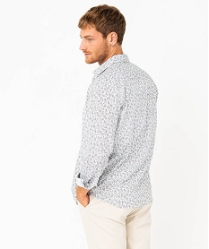 chemise manches longues coupe regular a micro-motifs homme imprime chemise manches longuesE055201_3