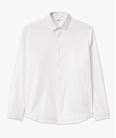 chemise manches longues en coton texture homme blancE055401_4