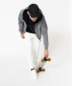 GEMO Pantalon de jogging en maille extensible homme Blanc