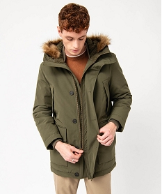 parka dhiver a capuche homme vert homme GEMO