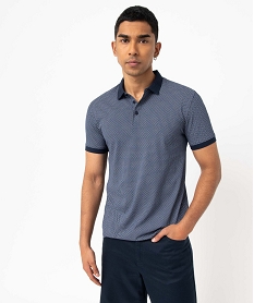 TEE-SHIRT NOIR POLO BLEU MARINE:40179440442-Coton////
