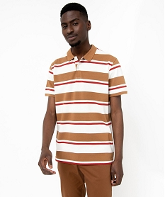 PANTOUFLE NOIR/ORANGE POLO RAYE:40179440446-Coton////