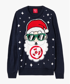 pull special noel 3d avec balles a scratch homme bleu pullsE061701_4