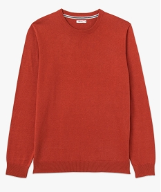 pull homme a col rond en coton rouge pullsE062101_4