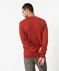 pull en coton homme avec maille fantaisie sur lavant rouge pullsE062401_3