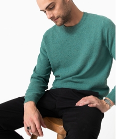 pull en maille fine mouchetee homme vertE062701_1