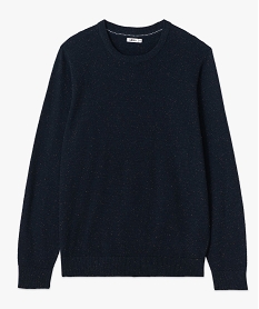 pull en maille fine mouchetee homme bleuE062801_4