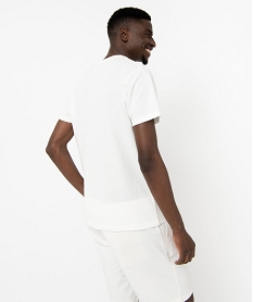 tee-shirt a manches courtes effet raye homme blanc tee-shirtsE064501_3