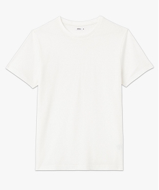 tee-shirt a manches courtes effet raye homme blanc tee-shirtsE064501_4