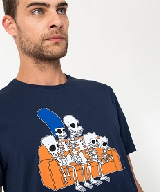 tee-shirt manches courtes imprime fantaisie homme - the simpsons bleu tee-shirtsE065301_2