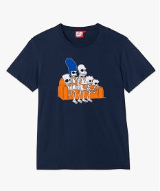 tee-shirt manches courtes imprime fantaisie homme - the simpsons bleu tee-shirtsE065301_4
