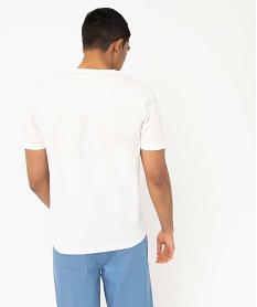 tee-shirt homme a manches courtes a motif estival blanc tee-shirtsE065401_3