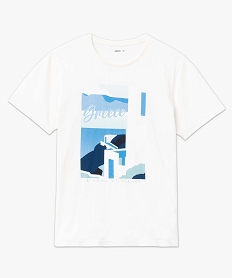 tee-shirt homme a manches courtes a motif estival blanc tee-shirtsE065401_4