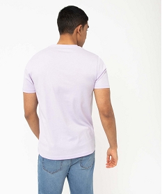 tee-shirt homme a manches courtes a motif estival violetE065501_3