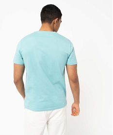 tee-shirt homme a manches courtes a motif estival bleu tee-shirtsE065601_3