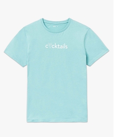 tee-shirt homme a manches courtes a motif estival bleu tee-shirtsE065601_4