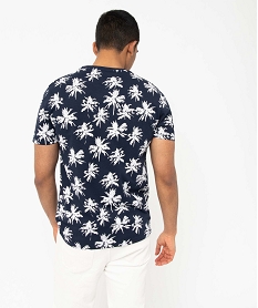 tee-shirt homme a manches courtes a motif estival bleu tee-shirtsE065701_3